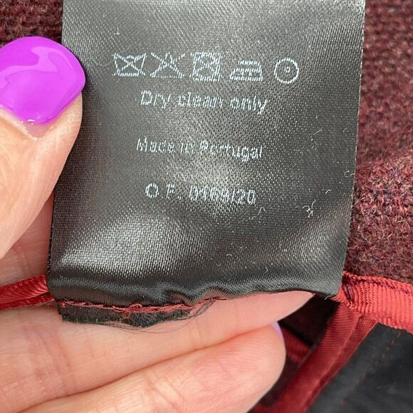 Purdey‎ Gun & Rifle Makers Drummond Suede-Trimmed Cashmere Blazer Merlot Women 8 - Picture 14 of 14